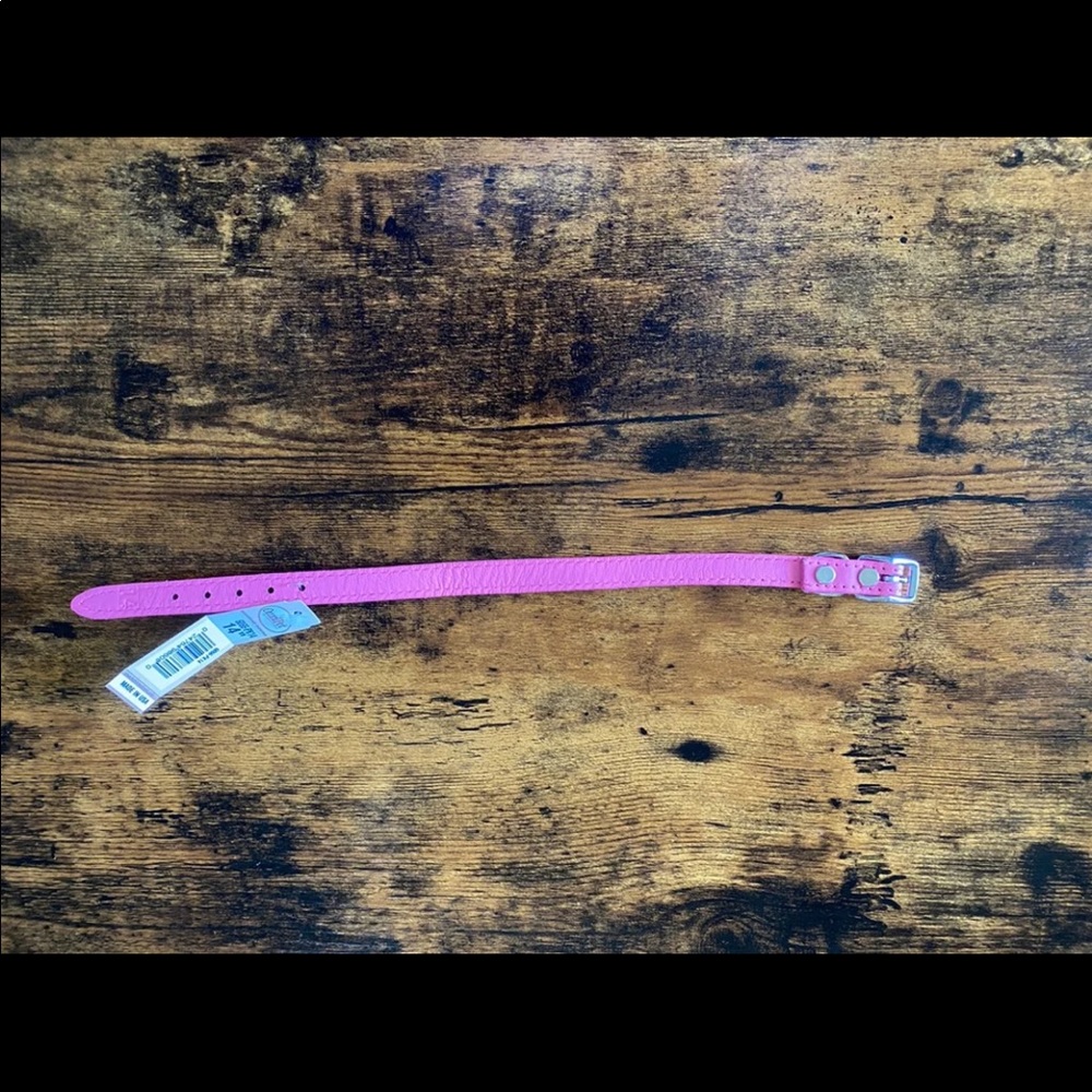 🐶🐱🐰🐒✨NWT pink leather pet collar 14”